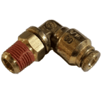 3/16 Hose x 1/8 NPTF Male - Male 90Deg Elbow Swivel - Brass Push Fit Brake - Image 2
