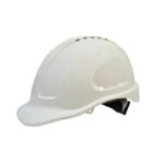 Maxiguard White Vented Hard Hat  ratchet harness